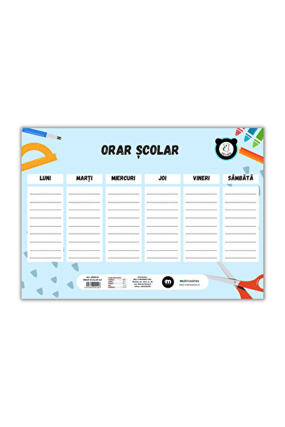 sKoala School Timetable A4 Cardboard 2800010