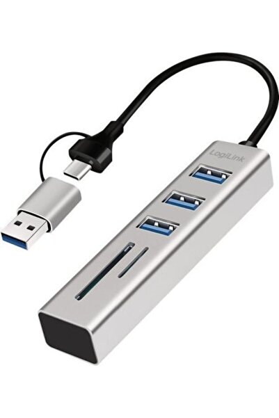 EQUIP Εξωτερικό USB Hub UA0445 3xUSB-A & Αναγνώστης Καρτών Ασημί