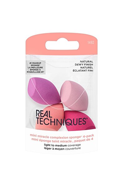 Real Techniques Set de bureței de machiaj Mini Miracle Complexion, 4 bucăți m...