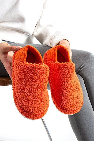 ModaMert Women's Orange Comfortable and Useful Home Shoes with Elastic Back, ...