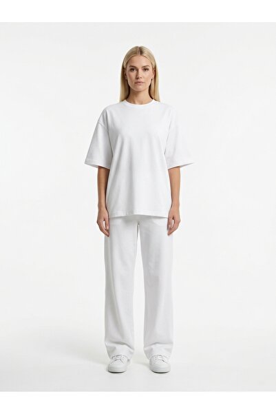 ZAVIXO Set de două piese pentru femei, cu tricou cu decolteu rotund și pantal...