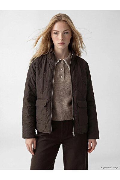 LC Waikiki High Collar Quilted Women's Coat (W6)