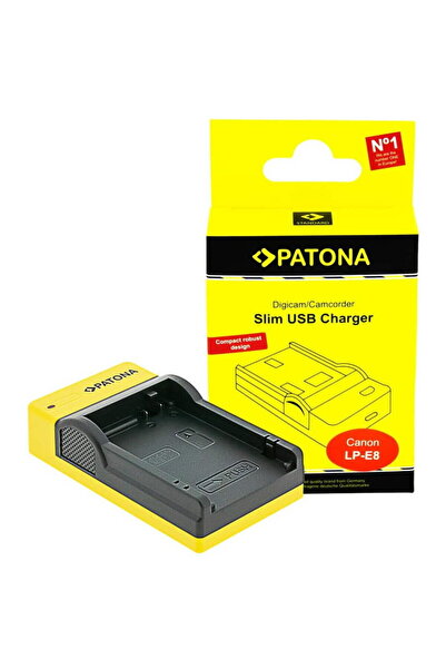 Patona Λεπτός φορτιστής USB με είσοδο USB-C για Canon LP-E8, LPE8, EOS 550D, ...