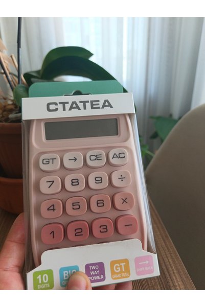 Pembe Renkli Klas Hesap Makinesi