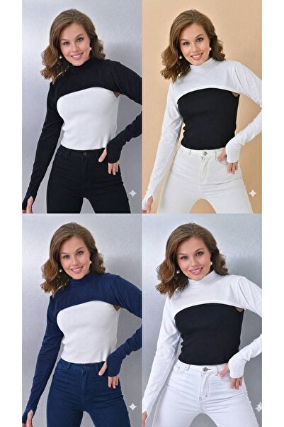 ALDAIYR 4 Pcs Fingered Hijab Neck Collar |   Yakali Long Sleeve Sleeved Body ...