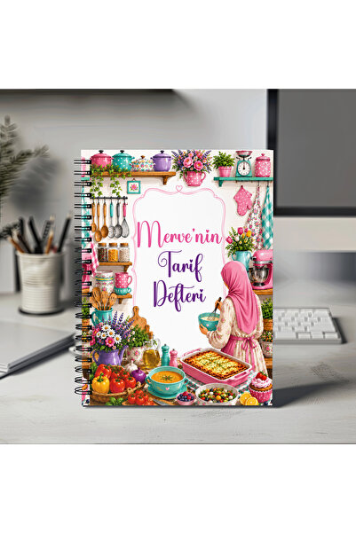 Mervenin Hayal Evi Kişiye Özel Kapalı Kız Tarif defteri - PVC Yırtılmaz kapak