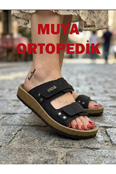 Generic Brand Papuci anatomici pentru femei MUYA, branț din nubuc, bandă dubl...