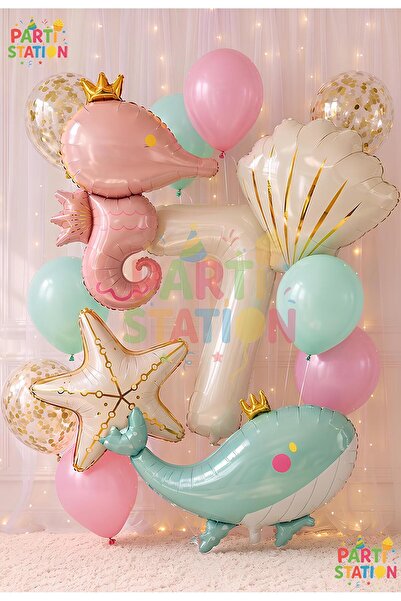 Parti Station Mermaid Concept Balloon Set 7 Years Old - 15 Piece Extra Large ...