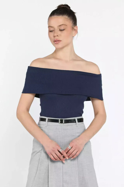 TOZLU Women's Madonna Collar Camisole Blouse