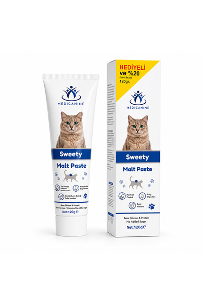 Genel Markalar Medicannine Sweety Kedi Malt Macunu 120 g | Tüy Yumağı Kontrol...