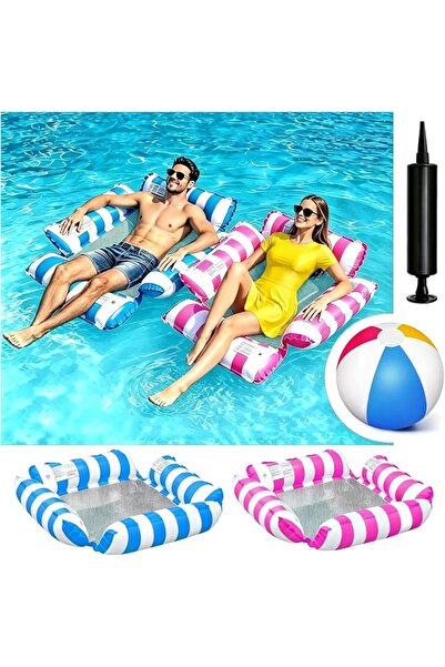 DoubleCare لوح طفو للبالغين 4 في 1 مع مضخة وكرة شاطئ. لوح سباحة قابل للنفخ، س...