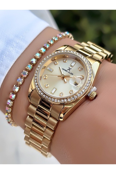 Daniel Klein Original New Season Calendar Gold Color Women's Wristwatch – |  ...