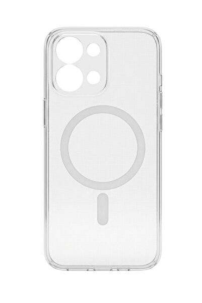 Oppo A6 Pro Uyumlu MagSafe Sert Mika Şeffaf Kılıf Sararmayan İnce Koruyucu Kapak