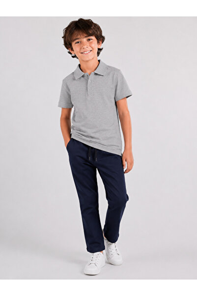 Çelix Kids Boys' Non-Curling Polo Collar Short Sleeve Cotton Basic School T-S...