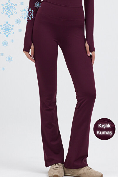 Pavotti Women's Winter Fleece-Lined High-Waist Shaping Flared Leggings