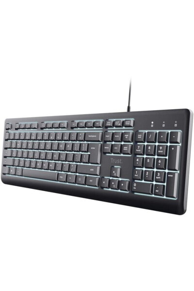 Trust Tastatura cu fir Primo, membrana, iluminare, numar taste 104, Gri