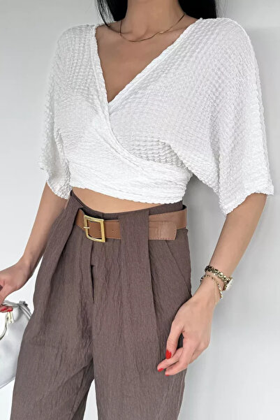 TOZLU Women's Tie-Back Blouse
