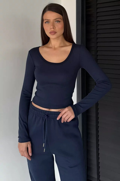 TOZLU Women's Long Sleeve Basic Lycra Slim Fit Body Blouse