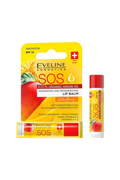 Eveline Mango Exotic SOS Balsam de buze hrănitor și regenerant - Mango