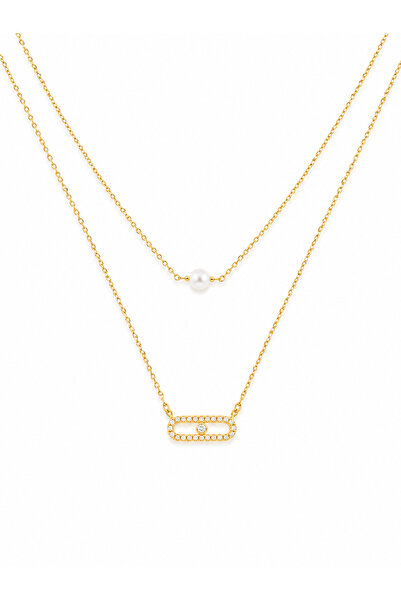 Venus Design Steel 2-Piece Pearl Necklace