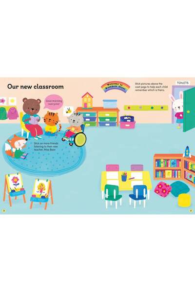 Usborne Carte cu autocolante pentru prima zi de școală