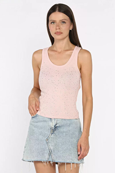 TOZLU Front-Stoned Camisole Blouse