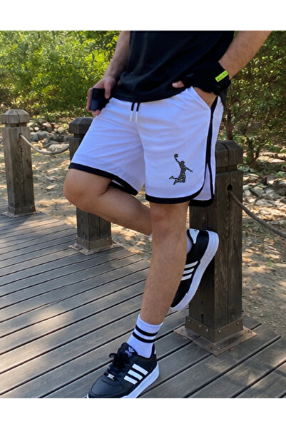 Deep sense Men's White Shorts with Pockets, Lace-Up, Relaxed Fit, Summer Casu...