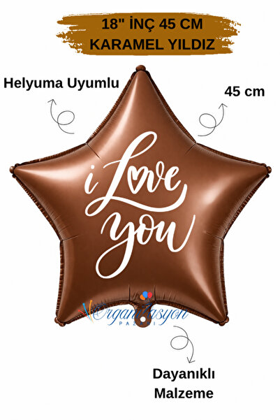 Organizasyon Pazarı 18 Inch 45 cm Foil Balloon |   I Love You Printed |   Val...