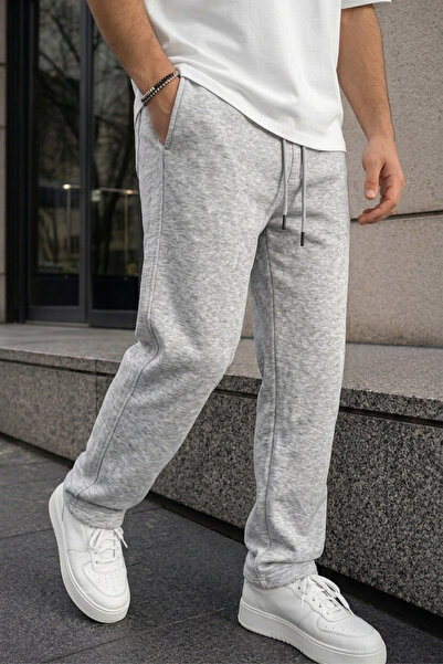INFLUYENTE Men's Baggy Fit Fleece Lined Comfortable Cut Sweatpants with Side ...