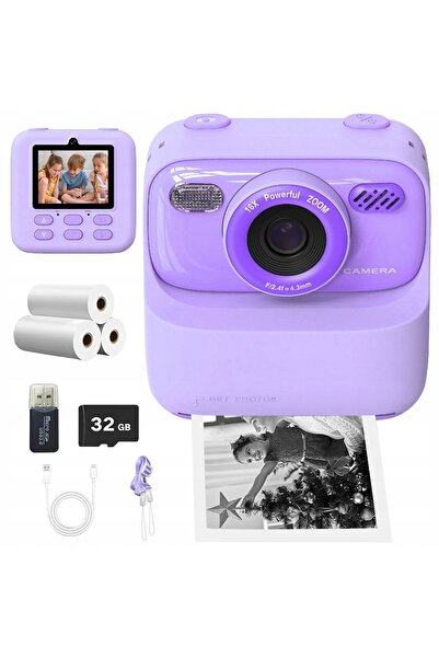 bedee Cameră foto pentru copii 2.4 " IMPRIMANTĂ TERMICĂ INSTANTANEE 32GB