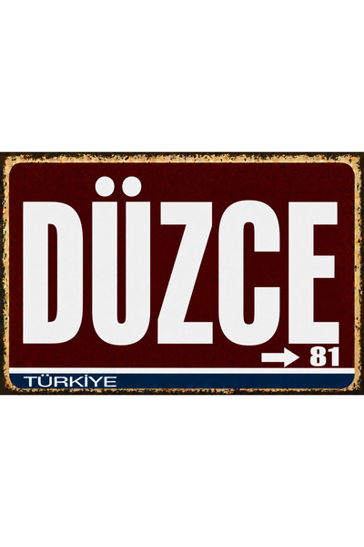 Lucena Düzce 81 Metalni zidni znak Retro Vintage Dekorativna gradsko ploča