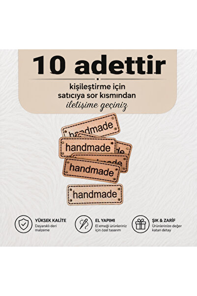 10 adet deri etiket