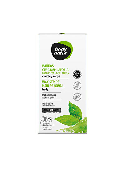 Body Natur BANDS ceară depilatoare pentru corp cu ceai de matcha 16 bucăți