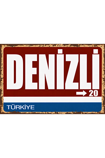 Lucena Denizli 20 Metalni zidni znak Retro Vintage Dekorativna gradsko ploča