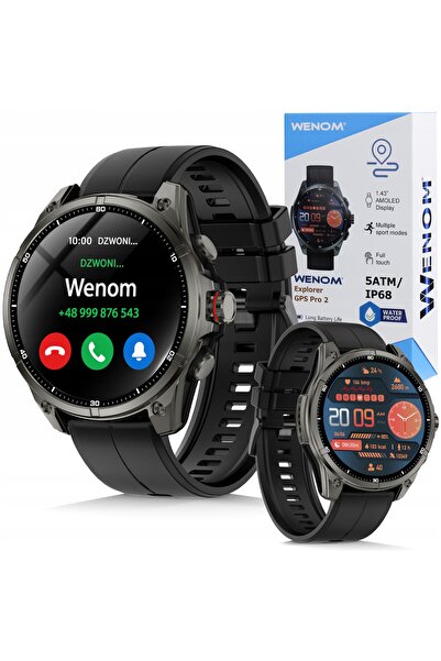 WENOM Smartwatch Bărbați Explorer 2 PRO MAX GPS AMOLED Rezistent la apă 5ATM