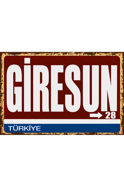 Lucena Giresun 28 Metal Wall Sign Retro Vintage Decorative City Plate