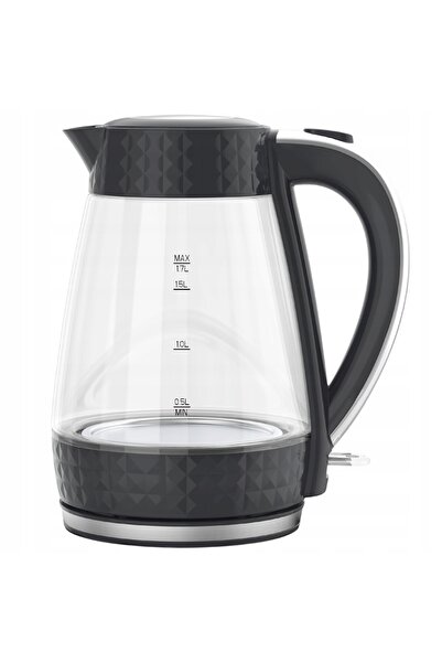 Łucznik Fierbător electric din sticlă, fără fir, silențios, 1.7L, 2200W, gri