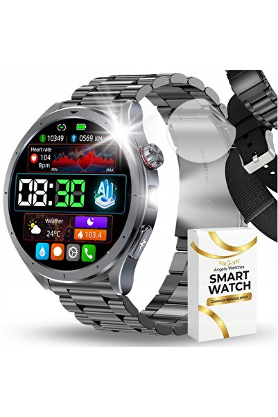 Angelo Watches SMARTWATCH BĂRBĂTESC CEAS MONITORIZARE CARDIOLOGICĂ APELURI Te...