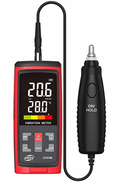 Benetech VIBROMETRU DIGITAL, SENZOR DE VIBRAȚII CU ECRAN LCD, SENZOR CU FIR