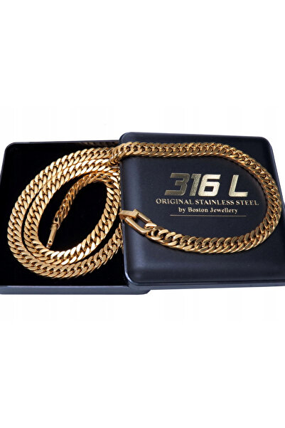 Boston Jewellery Brățară aurie + Lanț din oțel 316L PANCERKA