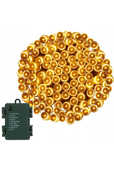 Springos 100 Lumini de Crăciun LED, cu baterii, pentru exterior/interior, ghi...