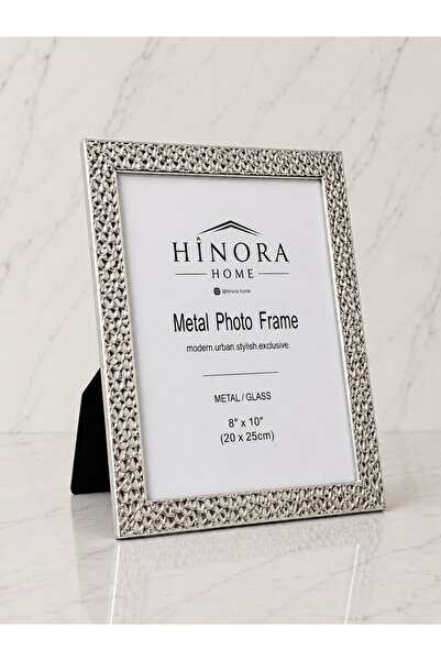 Hinora Ramă foto decorativă din metal texturat – Opțiuni de culoare auriu/arg...