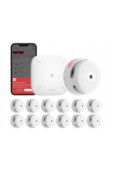 X-Sense Kit detector de fum FS121 12x Detector de fum XS01-M + Stație WiFi SBS50