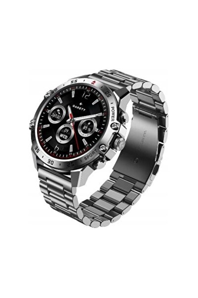 GARETT Smartwatch V14 din oțel argintiu, cu apelare Bluetooth, IP68, Sport