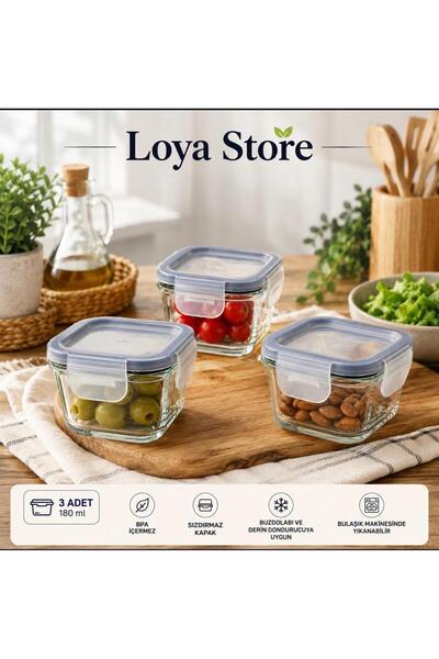 IKEA Loya Store 365+ Glass Storage Container 180 ml Square Set of 3
