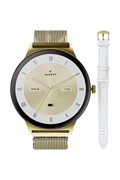 GARETT Smartwatch Donna Verona 2 Auriu strălucitor cu brățară tip plasă AMOLE...