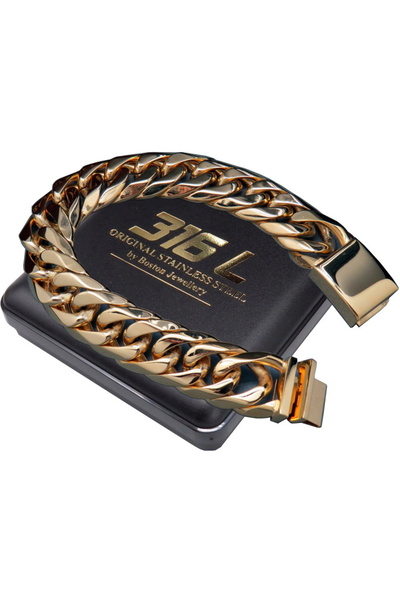 Boston Jewellery Brățară MEGA groasă din aur și argint pentru bărbați, 16 mm
