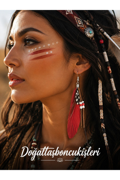 doğaltaşboncukişleri Feather Earrings