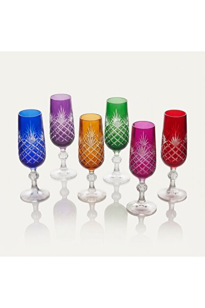 AKDEN STORE Crystal Colorful Coffee Water Glass - Champagne Glass 180Cc