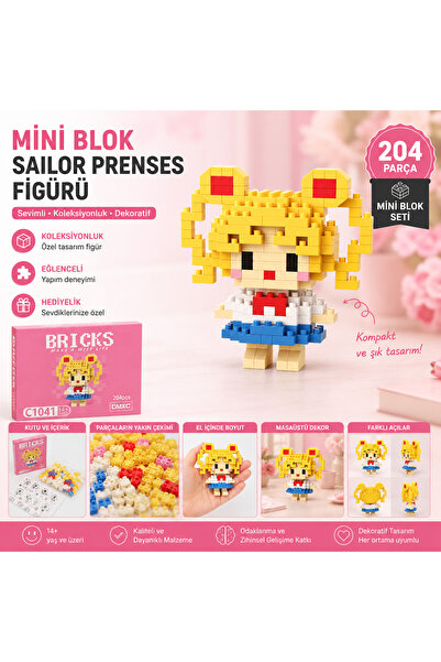 DİDEMMCE Mikro Blok Yapım Seti 204 Parça Mini Puzzle Blok Oyuncak Figürü Prenses